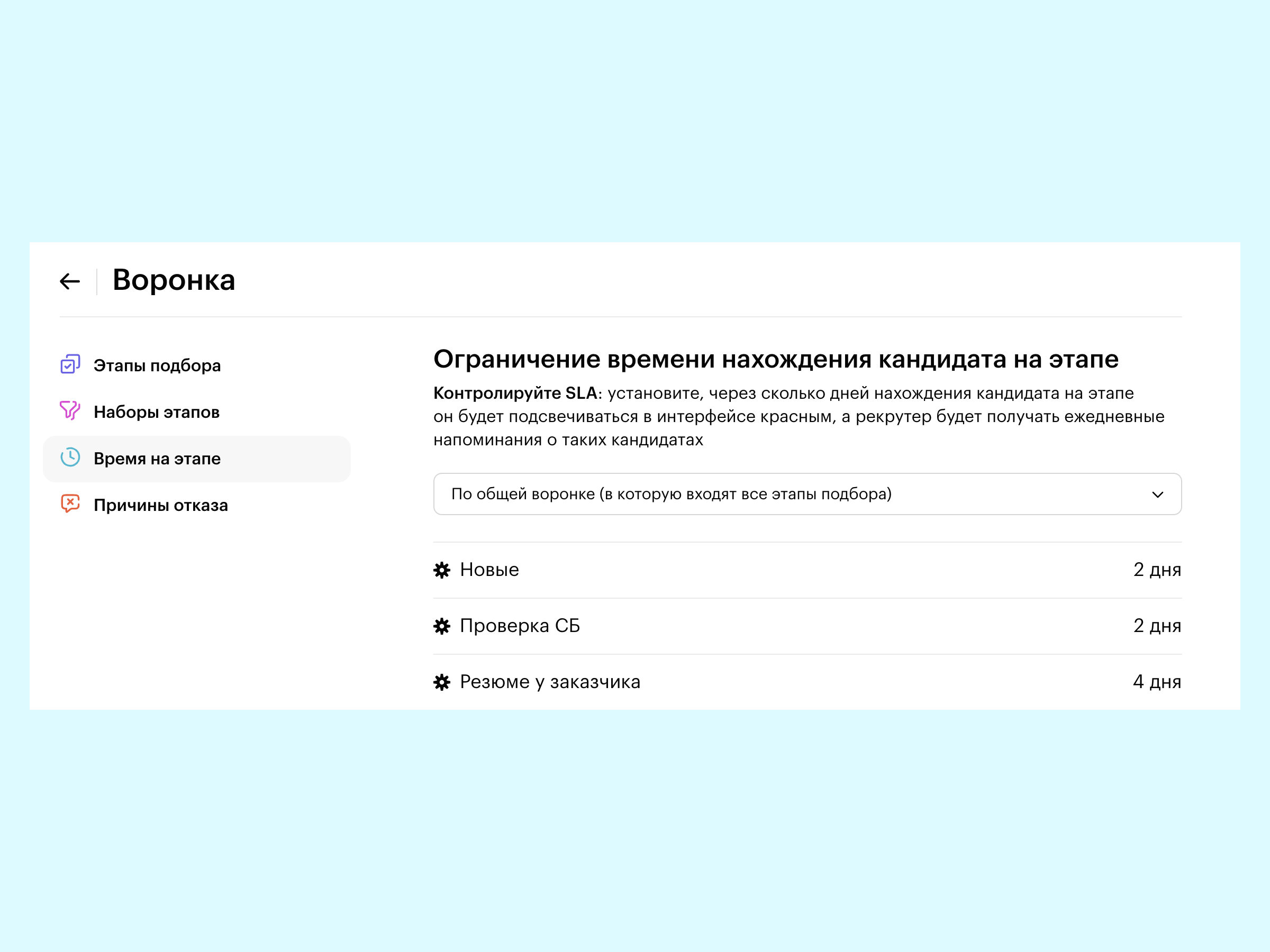 SLA подбора