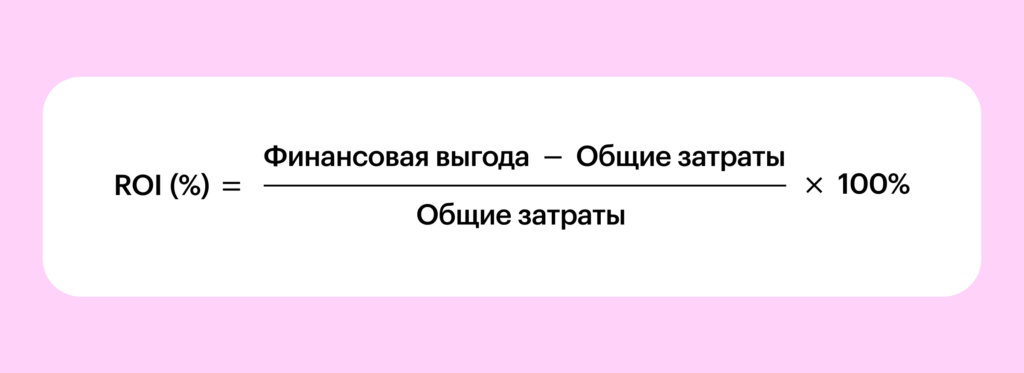 Формула ROI для расчета экономического эффекта